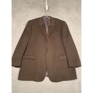 TOMMY HILFIGER Size 46L Sport Coat Blazer Jacket Wool Silk Cashmere Blend Brown‎